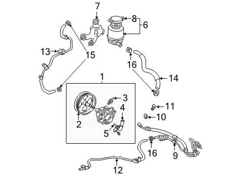 2002 Toyota Camry P/S Pump & Hoses, Steering Gear & Linkage Power Steering Pump Diagram for 44310-06071