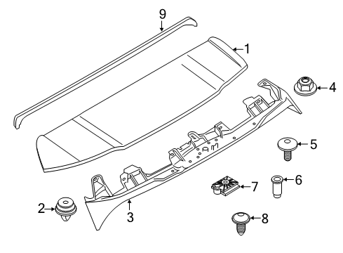 2020 BMW X3 Rear Spoiler Sealing Roof Joint Diagram for 51767458905
