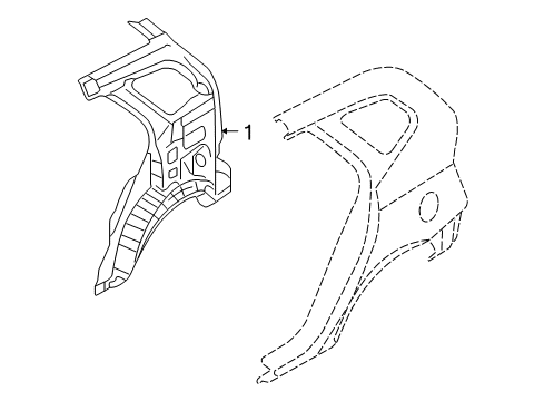 2007 Kia Rondo Inner Structure - Quarter Panel Panel Assembly-Quarter Inner Diagram for 716011D010