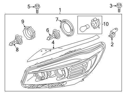 2018 Kia Sorento Headlamps Bracket Assembly-Head Lamp Diagram for 92142C6000