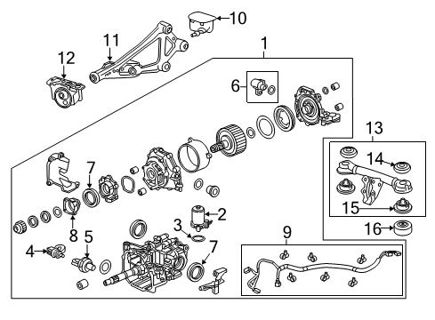 2021 Honda HR-V Axle & Differential - Rear Mounting Assy., RR. Diagram for 50730-T7X-A00