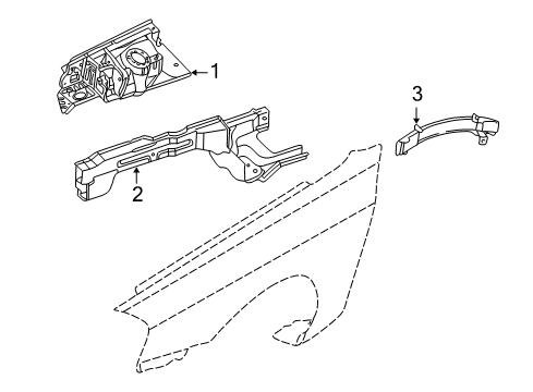 2003 Kia Optima Structural Components & Rails Panel Assembly-Fender Apron Diagram for 645023C100