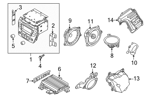 2019 Hyundai Santa Fe Sound System Tweeter Speaker Assembly Diagram for 96310-B8200