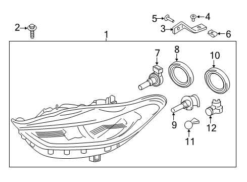 2018 Ford Fusion Headlamps Composite Assembly Diagram for JP5Z-13008-S