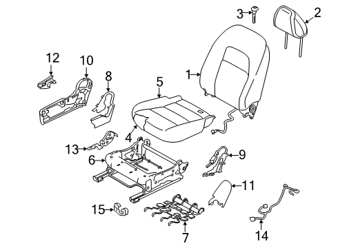 2022 Nissan Altima Passenger Seat Components Lever-Front Seat Back Diagram for 87647-6CA0A