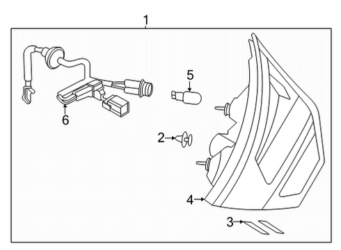 2021 Nissan Rogue Backup Lamps Combination Lamp Assy-Rear, RH Diagram for 26550-6RR1A