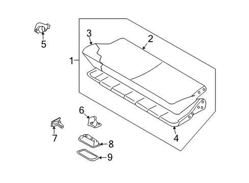 2005 Nissan Quest Rear Seat Components Cushion Assy-3RD Seat Diagram for 89300-5Z200