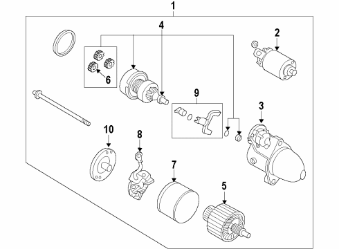 2012 Hyundai Genesis Starter Yoke Assembly-Starter Diagram for 36160-3F010