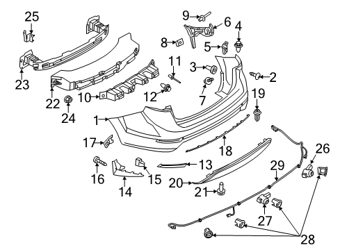 2018 Ford Fiesta Parking Aid Handle Base Nut Diagram for -W716338-S300