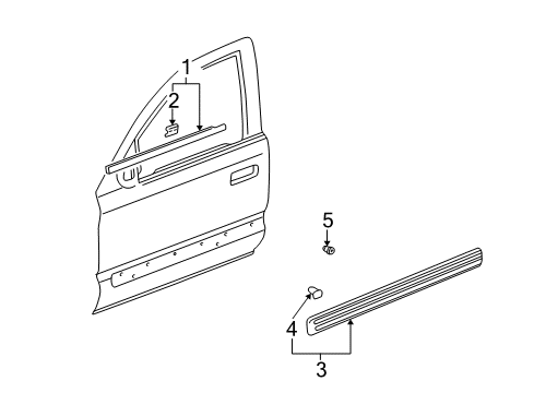 1999 Honda CR-V Exterior Trim - Front Door Molding Assy., R. FR. Door Diagram for 72410-S10-003