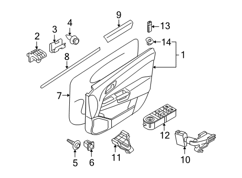 2008 Saturn Astra Interior Trim - Front Door Sealing Strip, Front Side Door Window Inner Diagram for 24468022