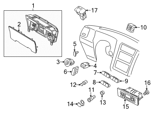 2007 Lincoln Navigator A/C & Heater Control Units Dash Control Unit Diagram for AL7Z-19980-D