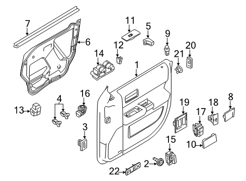 2011 Ford Flex Mirrors Handle Bezel Diagram for 8A8Z-7422620-AA