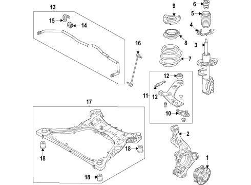 2021 Kia Sorento Front Suspension, Lower Control Arm, Stabilizer Bar, Suspension Components Bearing-Strut Diagram for 54612-L1000