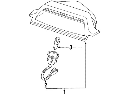 1992 Honda Accord High Mount Lamps Light Assy., High Mount Diagram for 34270-SM2-A01