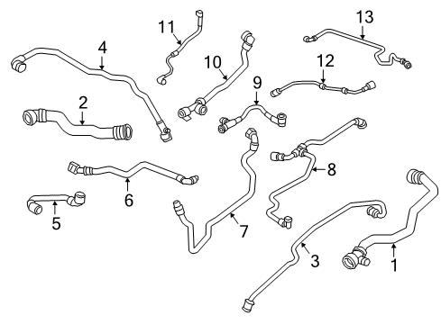 2019 BMW 740i Hoses, Lines & Pipes Radiator Hose Diagram for 17128602649