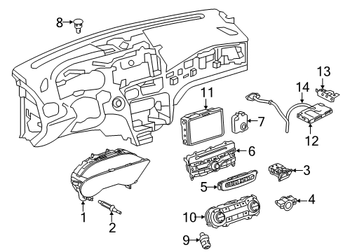 2017 Infiniti QX30 Cluster & Switches, Instrument Panel Switch Assy-Hazard Diagram for 25290-5DA0C