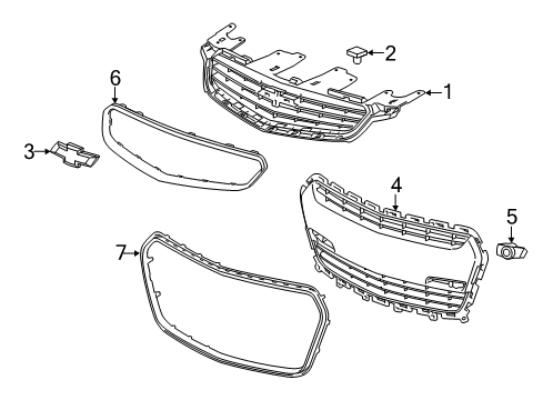 2015 Chevrolet SS Grille & Components Emblem Diagram for 92252453