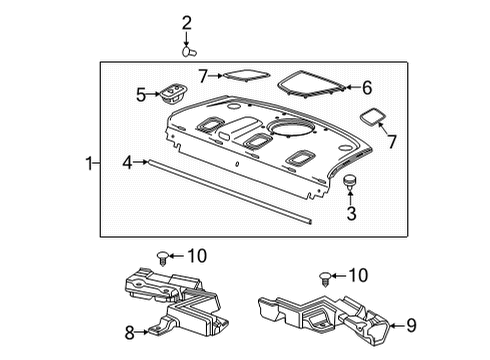 2022 Cadillac CT4 Interior Trim - Rear Body Anchor Cover Diagram for 42780934