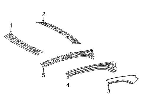 2020 Toyota Camry Roof & Components Inner Rail Diagram for 61206-06020