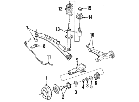 1991 Infiniti M30 Rear Suspension Components Piece-Distance Diagram for 43090-01P00