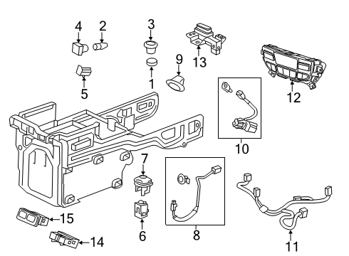 2018 Acura MDX Center Console Switch Assembly, Idle Stop Off Diagram for 35580-TZ5-A01