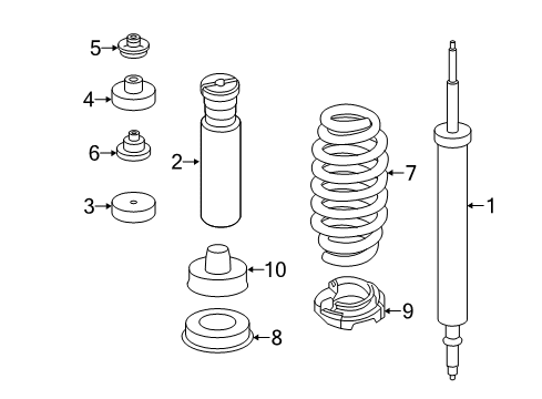 2012 BMW M3 Struts & Components - Rear Rear Shock Absorber Diagram for 33522284313