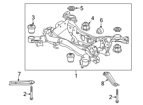 2020 Acura MDX Suspension Mounting - Rear Stay D, Rear Sub-Frame (L) Diagram for 50378-TZ5-A01