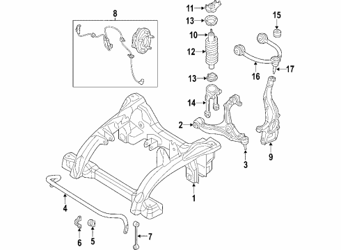 2006 Jeep Grand Cherokee Front Suspension, Lower Control Arm, Upper Control Arm, Stabilizer Bar, Suspension Components Link-STABILIZER Bar Diagram for 5290769AC