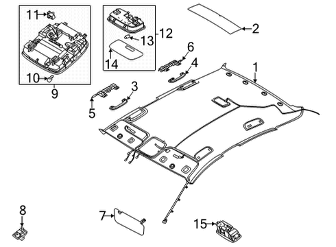 2021 Hyundai Sonata Bulbs Headlining Assembly Diagram for 85310-L5500-NVC