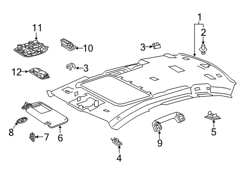 2021 Lexus ES250 Interior Trim - Roof Grip Assembly, Assist Diagram for 74610-33220-A0