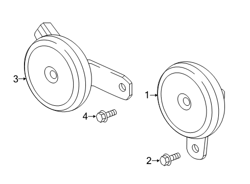 2017 Honda CR-V Horn Horn Assembly (High) Diagram for 38150-TLA-A01