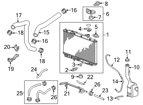 2014 Honda Odyssey Radiator & Components Hose (ATf) Diagram for 25215-RV0-007