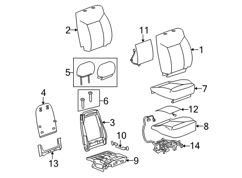 2009 Hummer H2 Front Seat Components Pad, Passenger Seat Cushion Diagram for 19127586