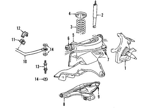 2014 Ram 2500 Front Suspension Components, Lower Control Arm, Upper Control Arm, Stabilizer Bar Front-Steering Knuckle Spindle Diagram for 68217027AA