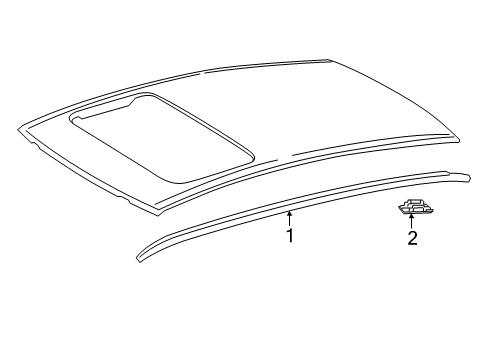 2021 Toyota Avalon Exterior Trim - Roof Drip Molding Diagram for 75555-07020