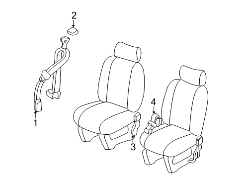 2001 Pontiac Montana Seat Belt Rear Seat Belt Kit (Buckle Side) **Gray Diagram for 88894666