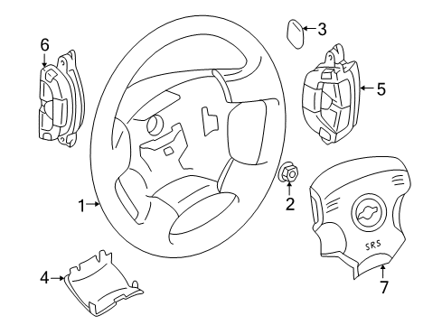 2004 Infiniti I35 Steering Column & Wheel, Steering Gear & Linkage Lid-Steering, R Diagram for 48465-AL502