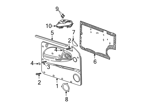 1997 Dodge Dakota Front Door Passengers Front Power Window Lift Regulator Diagram for 55255618AC