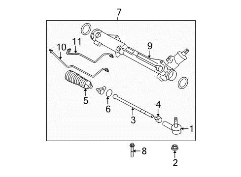 2005 Ford Mustang Steering Column & Wheel, Steering Gear & Linkage Pressure Tube Diagram for 6R3Z-3A717-AA