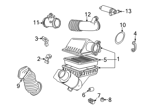 1996 BMW 740iL Filters Intake Silencer Diagram for 13711742116