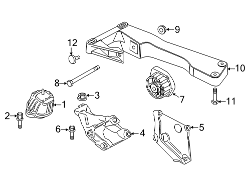 2015 BMW X3 Engine & Trans Mounting Engine Mount Left Diagram for 22116868489