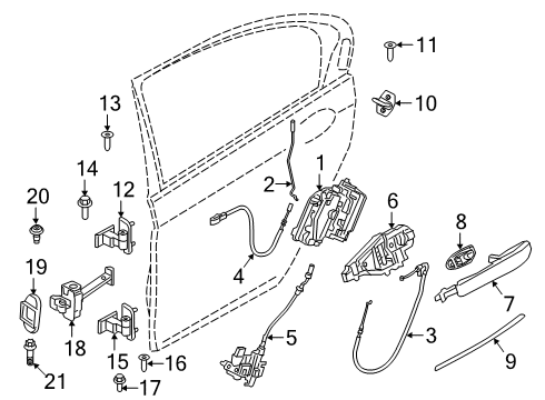 2021 BMW M760i xDrive Lock & Hardware Door Hinge, Bottom Right Diagram for 41527420098