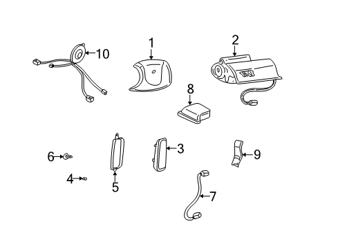 2003 Pontiac Bonneville Air Bag Components Front Sensor Diagram for 25725855