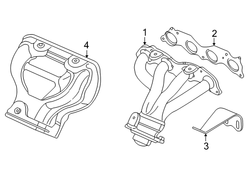 2004 Honda CR-V Exhaust Manifold Manifold, Exhuast Diagram for 18100-PNB-000