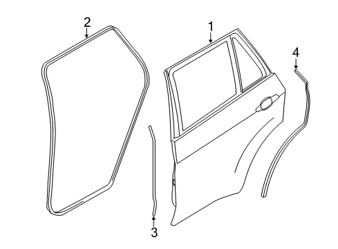 2014 BMW X5 Rear Door Sealing, B-Column, Bottom Left Diagram for 51767318509