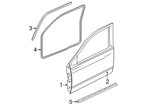 2005 Dodge Dakota Front Door Seal-Rear Door Diagram for 55359398AC