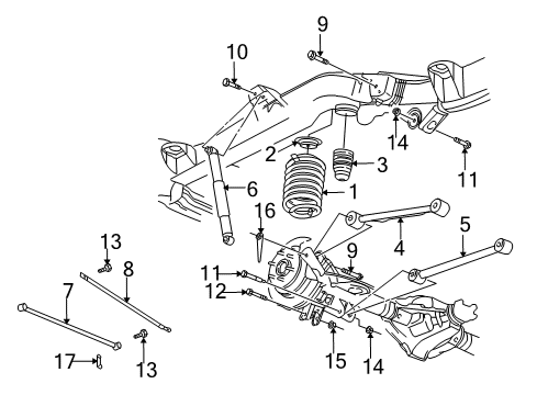 2005 GMC Envoy Rear Suspension Lower Insulator Diagram for 15765071