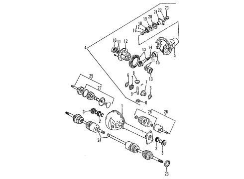 1994 Honda Passport Front Axle, Axle Shafts & Joints, Differential, Drive Axles, Propeller Shaft Gear Set, Final Drive (41/10) Diagram for 8-97044-728-0