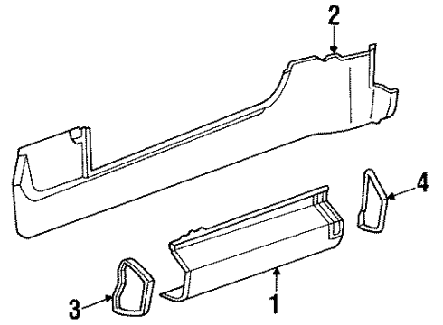 1991 BMW 850i Rocker Panel Protection Plate Diagram for 41218118094